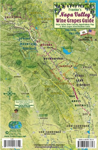 Napa Valley Wine Grapes Map & Guide Franko Maps Laminated Card (9781601903617) by Franko Maps Ltd.