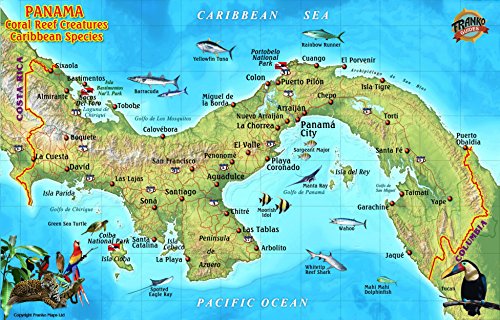 9781601904478: Panama Caribbean Coral Reef Creatures Guide Franko Maps Laminated Fish Card