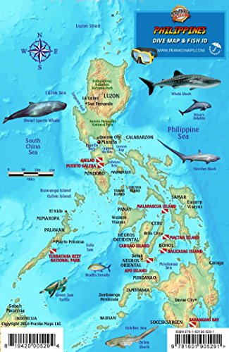 9781601905291: Philippines Dive Map & Coral Reef Creatures Guide Franko Maps Laminated Fish Card