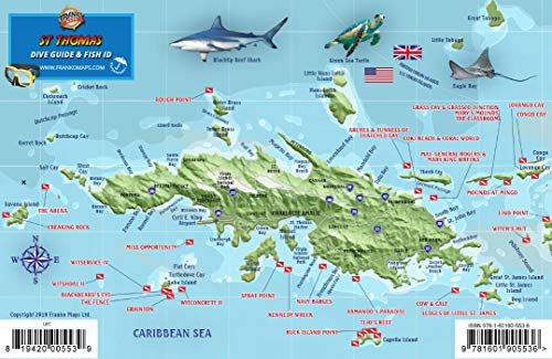 9781601905536: St. Thomas USVI Dive Map Fish ID Virgin Islands Franko Maps Waterproof Fish Card