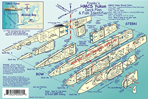 Stock image for HMCS Yukon Wreck Deck Plan & San Diego Kelp Forest Creatures Guide Franko Maps Laminated Fish Card for sale by GF Books, Inc.
