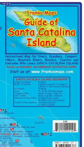 

Santa Catalina Island California Adventure & Dive Guide Franko Maps Waterproof Map