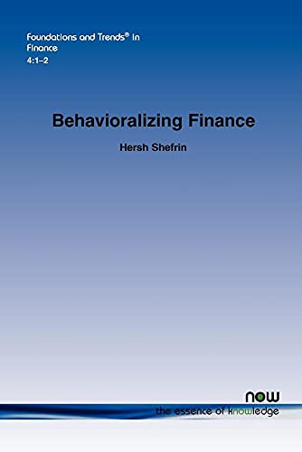 Imagen de archivo de Behavioralizing Finance (Foundations and Trends(r) in Finance) a la venta por Hay-on-Wye Booksellers