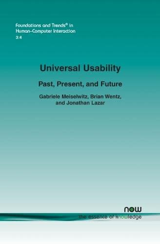 Beispielbild fr Universal Usability: Past, Present, and Future zum Verkauf von Chiron Media
