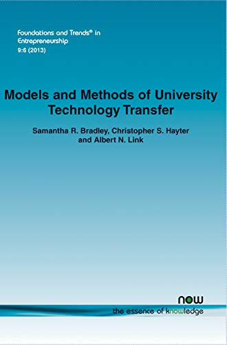 Stock image for Models and Methods of University Technology Transfer (Foundations and Trends(r) in Entrepreneurship) for sale by Buyback Express