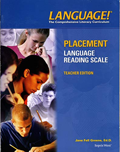 Beispielbild fr Placement Language Reading Scale; Teacher Edition; Grades 6-12 (Language! The Comrpehensive Literacy Curriculum) zum Verkauf von The Book Cellar, LLC