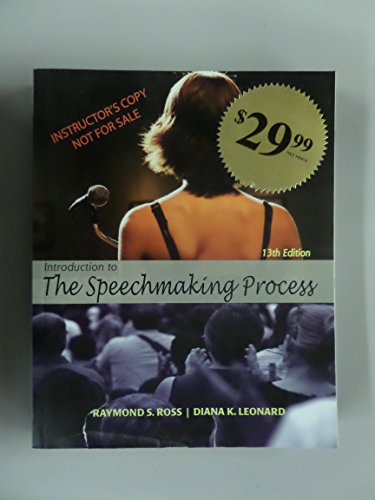 Beispielbild fr Introduction to the Speechmaking Process 13/e by Raymond Ross (2009-05-04) zum Verkauf von Once Upon A Time Books