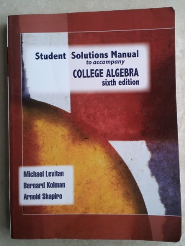 9781602295704: College Algebra (Student Solutions Manual)