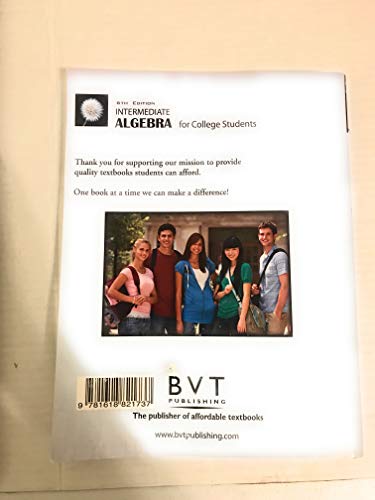 Stock image for Intermediate Algebra for College Students 6/e for sale by Front Cover Books