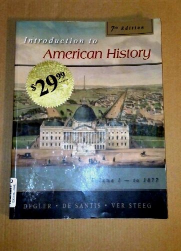 Stock image for Introduction to American History, Vol. 1, 7th Edition for sale by SecondSale