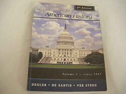 Stock image for Introduction to American History Vol 2 7/e for sale by Hippo Books