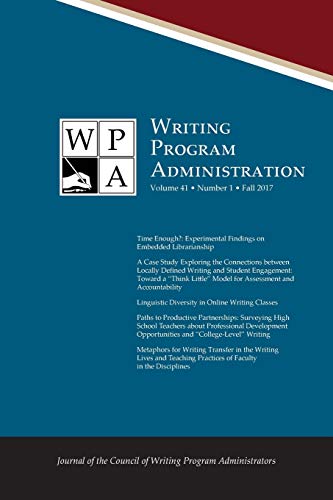 Imagen de archivo de WPA Writing Program Administration 411 Fall 2017 a la venta por PBShop.store US