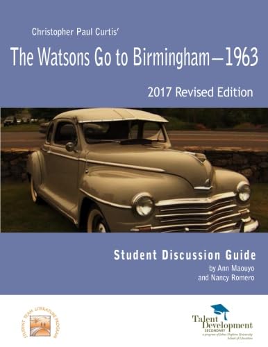 Beispielbild fr The Watsons Go to Birmingham 1963 Student Discussion Guide Revised Edition zum Verkauf von GF Books, Inc.