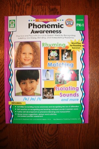 Stock image for Phonemic Awareness, Grades PK - 1: Activity Pages and Easy-to-Play Learning Games for Introducing and Practicing Short-and Long-Vowel Phonograms (Specific Skills) for sale by Irish Booksellers