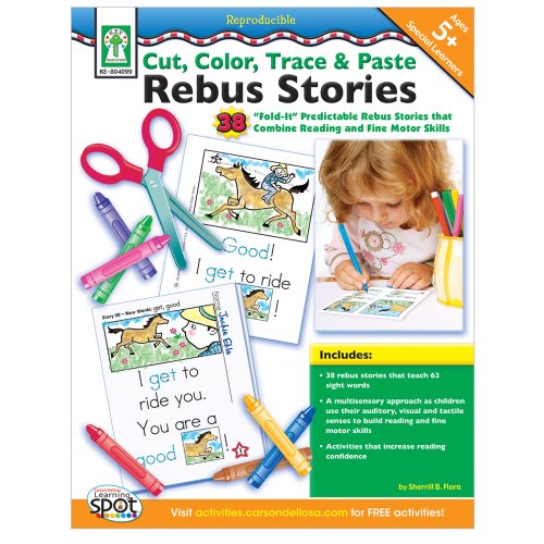 Beispielbild fr Cut, Color, Trace and Paste Rebus Stories, Ages 5+ zum Verkauf von Better World Books
