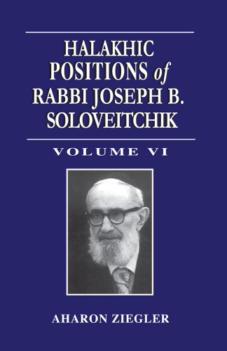 Imagen de archivo de Halakhic Positions VI of Rabbi Joseph B. Soloveitchik: Volume VI a la venta por Revaluation Books