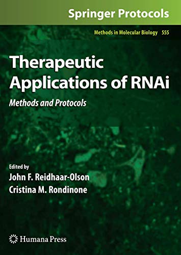 Beispielbild fr Therapeutic Applications of RNAi. Methods and Protocols zum Verkauf von Research Ink