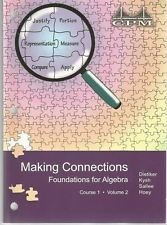 Beispielbild fr CPM Making Connections Foundations for Algebra Course 1 Volume 2 zum Verkauf von Allied Book Company Inc.