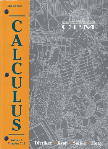 Beispielbild fr CALCULUS VOLUME 2,CHAPTERS 7-1 zum Verkauf von St Vincent de Paul of Lane County