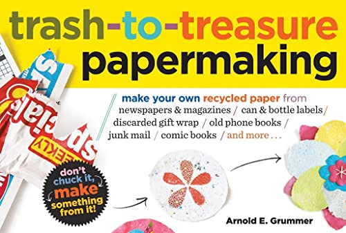 Beispielbild fr Trash-to-Treasure Papermaking : Make Your Own Recycled Paper from Newspapers and Magazines / Can and Bottle Labels / Discarded Gift Wrap / Old Phone Books / Junk Mail / Comic Books / and More. zum Verkauf von Better World Books