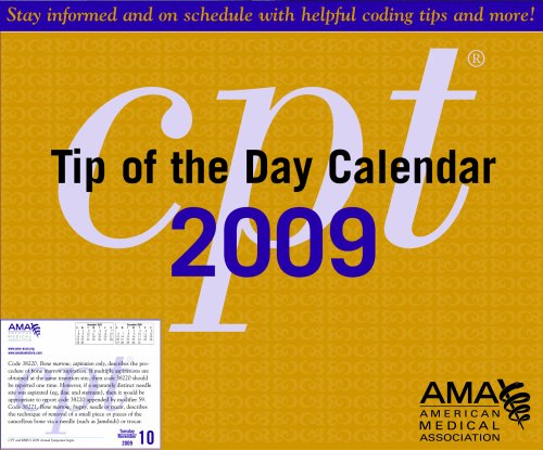 CPT Tip Of The Day 2009 (9781603590075) by American Medical Association