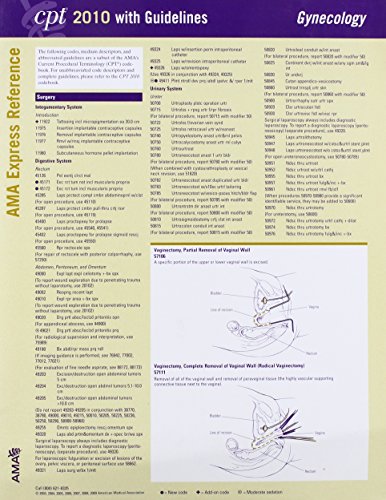 9781603591829: CPT 2010 Express Reference Coding Card Gynecology