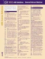 9781603595544: CPT 2012 Express Reference Coding Card General/Internal Medicine
