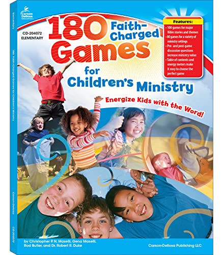 Stock image for Carson Dellosa 180 Faith-Charged Games for Childrens Ministry, Grades K - 5 Resource Book for sale by Goodbookscafe
