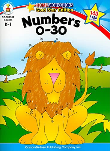 9781604187830: Numbers 0-30, Grades K - 1: Gold Star Edition: Gold Star Edition Volume 10 (Home Workbooks)