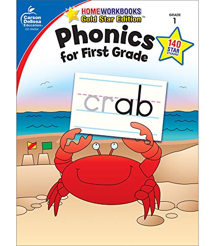 Stock image for Carson Dellosa Phonics for First Grade Workbook?Writing Practice, Tracing Letters, Writing Words With Incentive Chart and Motivational Stickers (64 pgs) (Home Workbooks) for sale by Your Online Bookstore