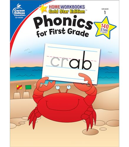 9781604187854: Carson Dellosa Phonics for First Grade Workbook―Writing Practice, Tracing Letters, Writing Words With Incentive Chart and Motivational Stickers (64 pgs) (Volume 11) (Home Workbooks)