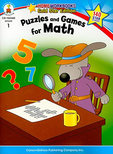 9781604187915: Puzzles and Games for Math, Grade 1: Gold Star Edition (Home Workbooks: Gold Star Edition)