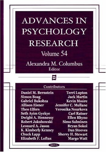 9781604561296: Advances in Psychology Research