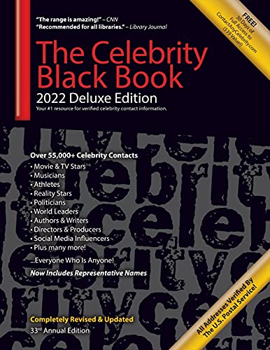 Stock image for The Celebrity Black Book 2022 (Deluxe Edition) for Fans, Businesses & Nonprofits: Over 55,000+ Verified Celebrity Addresses for Autographs, Endorsements, Fundraising, Sales/Marketing/Publicity & More! for sale by HPB-Red