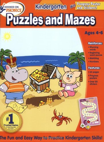 Stock image for Hooked on Learning Kindergarten Puzzles and Mazes Workbook for sale by BooksRun