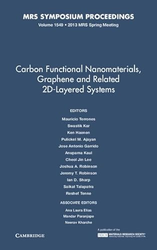 Stock image for Carbon Functional Nanomaterials, Graphene and Related 2D-Layered Systems, Volume 1549 for sale by Basi6 International