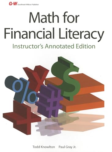 9781605257877: Math for Financial Literacy: Instructor Annotated Edition