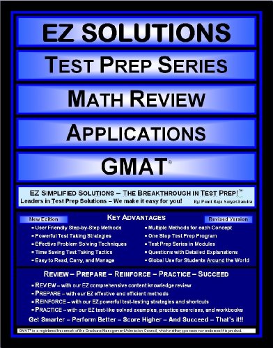 Beispielbild fr EZ Solutions - Test Prep Series - Math Review - Applications - GMAT (Edition: Updated. Version: Revised. 2015) zum Verkauf von HPB-Ruby