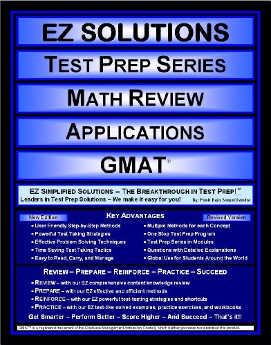 Imagen de archivo de EZ Solutions - Test Prep Series - Math Review - Applications - GMAT (Edition: Updated. Version: Revised. 2015) a la venta por HPB-Red