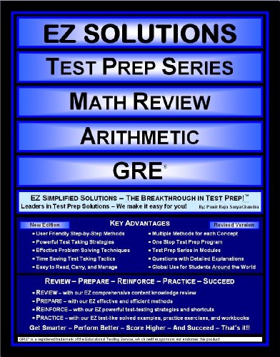 Beispielbild fr EZ Solutions - Test Prep Series - Math Review - Arithmetic - GRE (Edition: Updated. Version: Revised. 2015) zum Verkauf von HPB-Red