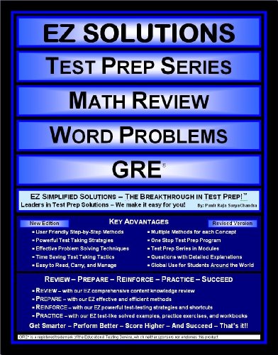 Beispielbild fr EZ Solutions - Test Prep Series - Math Review - Word Problems - GRE (Edition: Updated. Version: Revised. 2015) zum Verkauf von HPB-Red