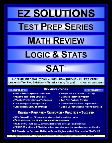 Imagen de archivo de EZ Solutions - Test Prep Series - Math Review - Logic & Stats - SAT (Edition: Updated. Version: Revised. 2015) a la venta por Irish Booksellers