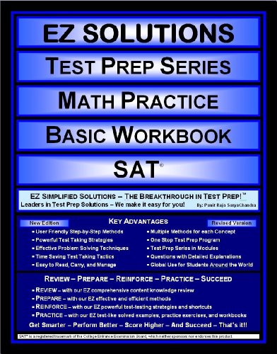 Imagen de archivo de EZ Solutions - Test Prep Series - Math Practice - Basic Workbook - SAT (Edition: Updated. Version: Revised. 2015) a la venta por HPB-Red