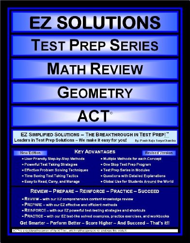 Imagen de archivo de EZ Solutions - Test Prep Series - Math Review - Geometry - ACT (Edition: Updated. Version: Revised. 2015) a la venta por More Than Words