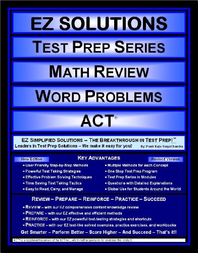 Imagen de archivo de EZ Solutions - Test Prep Series - Math Review - Word Problems - ACT (Edition: Updated. Version: Revised. 2015) a la venta por HPB-Red