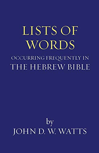 9781606080108: Lists of Words Occurring Frequently in the Hebrew Bible