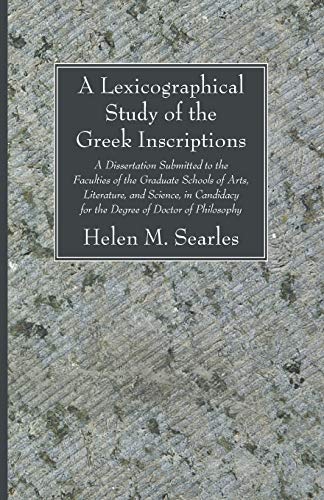 Stock image for A Lexicographical Study of the Greek Inscription for sale by Chiron Media