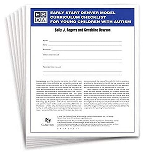 9781606236338: Early Start Denver Model Curriculum Checklist for Young Children with Autism