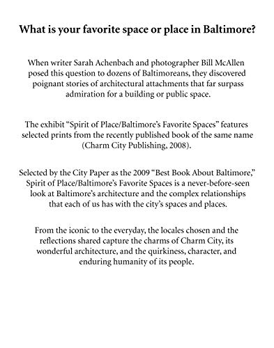 Imagen de archivo de Spirit of Place: Baltimore's Favorite Spaces a la venta por Clayton Fine Books