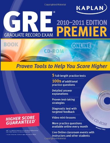 Beispielbild fr Kaplan GRE Exam 2010-2011 Premier with CD-ROM (Kaplan GRE Premier Program (W/CD)) zum Verkauf von medimops